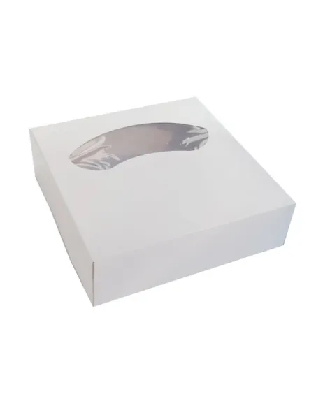 Caja blanca para tarta con ventana 31 x 31 x 8 cm