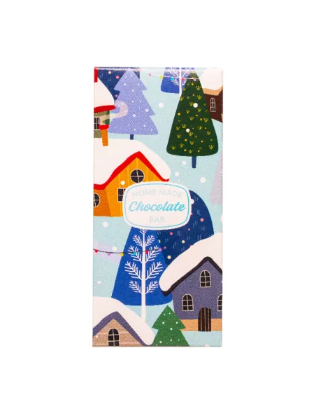 Set 5 cajas para turrón Casas nevadas Navidad Decora