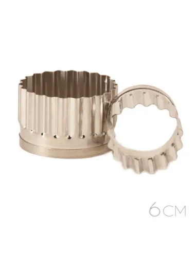 Cortador redondo ondulado alto especial polvorones o mantecados 6 cm diámetro