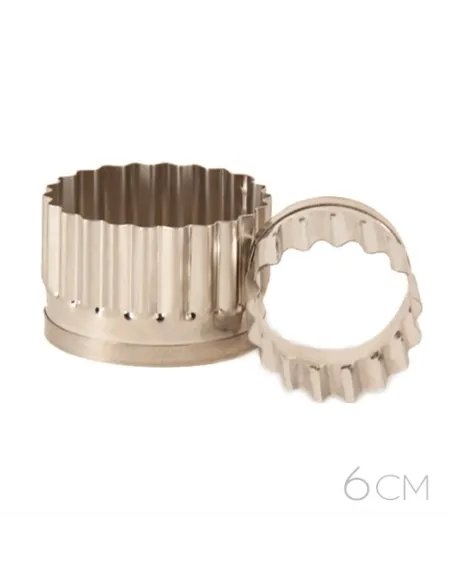 Cortador redondo ondulado alto especial polvorones o mantecados 6 cm diámetro