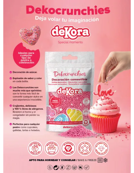 Bolitas de azúcar Dekocrunchies sabor Pistacho 100 g Dekora