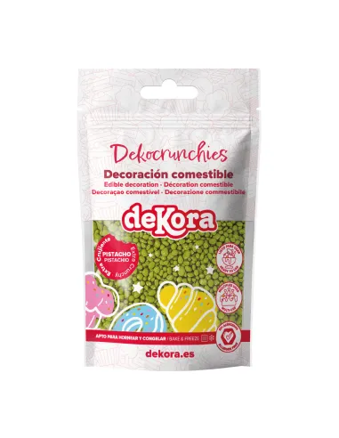Bolitas de azúcar Dekocrunchies sabor Pistacho 100 g Dekora