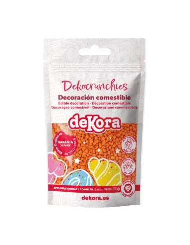 Bolitas de azúcar Dekocrunchies sabor Naranja 100 g Dekora