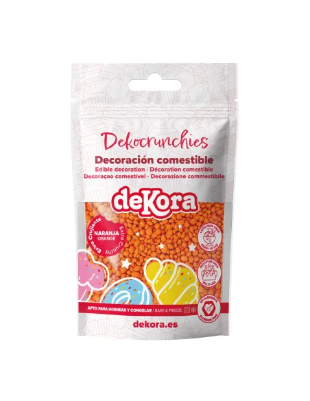 Bolitas de azúcar Dekocrunchies sabor Naranja 100 g Dekora