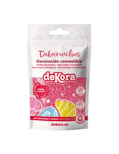 Bolitas de azúcar Dekocrunchies sabor Fresa 100 g Dekora