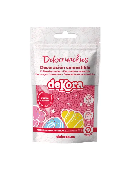Bolitas de azúcar Dekocrunchies sabor Fresa 100 g Dekora