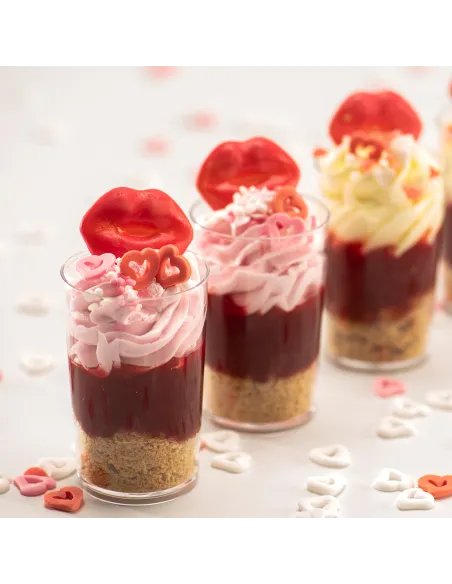 Sprinkles Corazones huecos Rojos, Rosas y Blancos 100 g Dekora