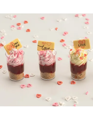 Sprinkles Corazones huecos Rojos, Rosas y Blancos 100 g Dekora