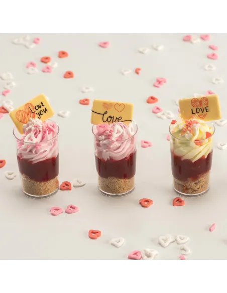 Sprinkles Corazones huecos Rojos, Rosas y Blancos 100 g Dekora