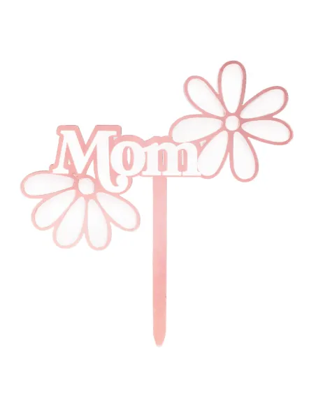 Topper rosa para Tarta Mom con flores Dekora
