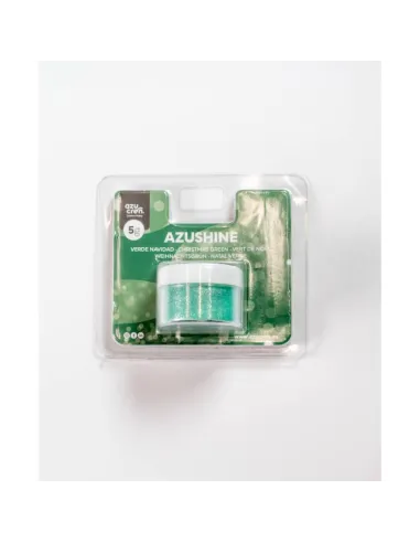 Purpurina comestible Verde Navidad en polvo 5 g Azushine Azucren