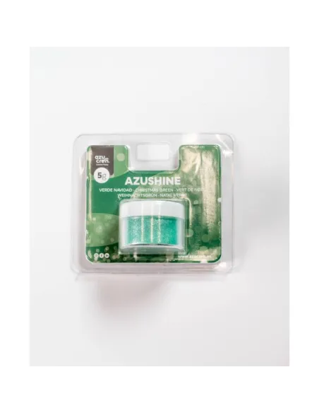Purpurina comestible Verde Navidad en polvo 5 g Azushine Azucren