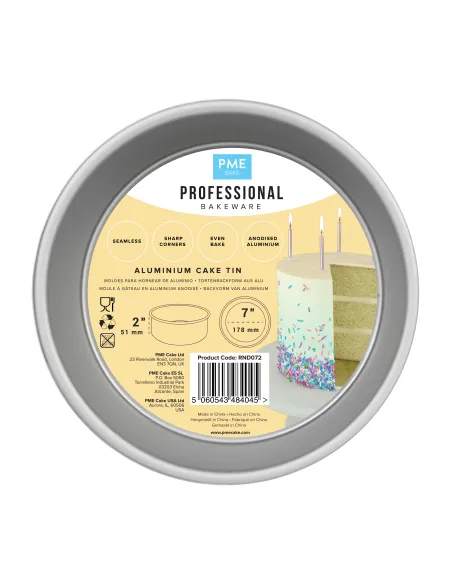 Molde redondo Aluminio anodizado17,8 x 5,1 cm PME