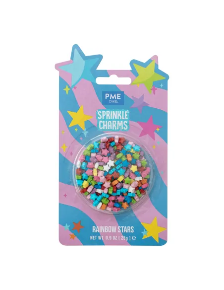 Sprinkles Estrellas de azúcar arcoíris 25 g PME