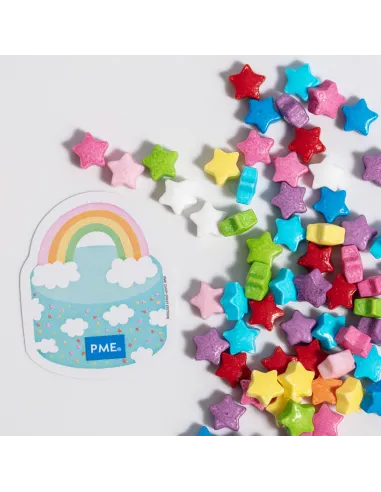 Sprinkles Estrellas de azúcar arcoíris 25 g PME
