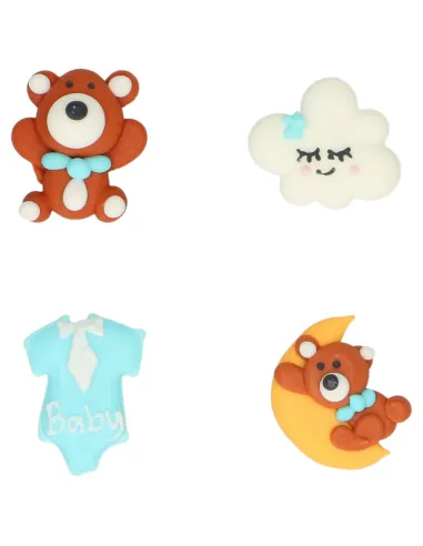 Set 8 decoraciones de azúcar Baby azul Wilton