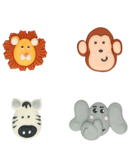 Set 8 decoraciones de azúcar Animales safari Wilton