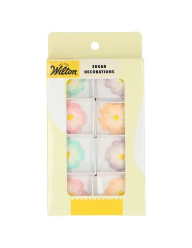 Set 8 decoraciones Flores de azúcar Dalias Wilton