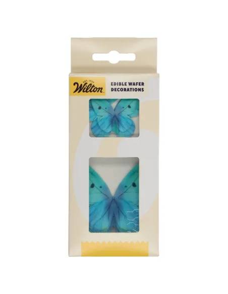 Set 8 Mariposas azules de oblea Funcakes