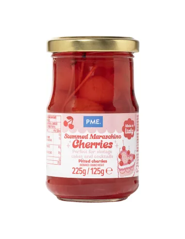 Cerezas Maraschino Rojas con tallo 225 g PME