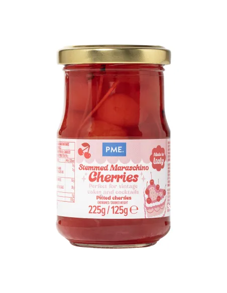 Cerezas Maraschino Rojas con tallo 225 g PME