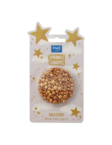Sprinkles Estrellas de azúcar Doradas 25 g PME