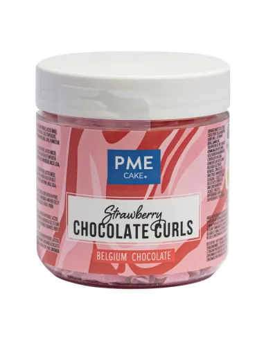 Virutas Rizos de chocolate sabor fresa belga 85 g PME