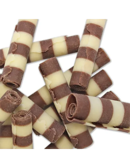 Mini Barquillos de chocolate blanco y negro 100 g PME