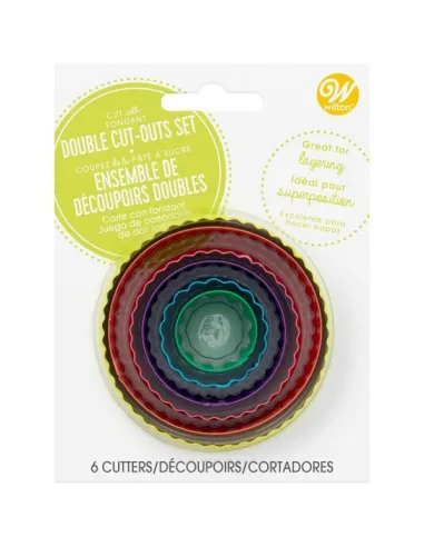 Set 6 cortadores redondos doble cara Wilton