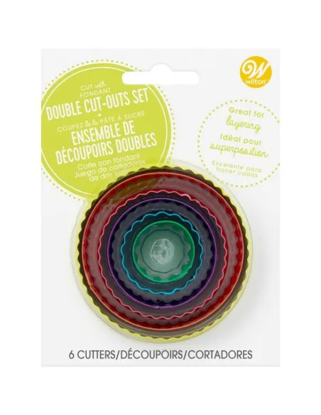 Set 6 cortadores redondos doble cara Wilton