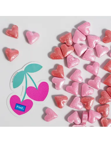 Sprinkles Corazones de azúcar rojo y rosa 25 g PME
