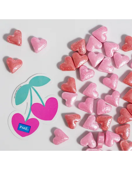 Sprinkles Corazones de azúcar rojo y rosa 25 g PME