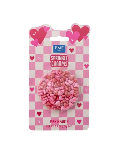 Sprinkles Corazones de azúcar rojo y rosa 25 g PME