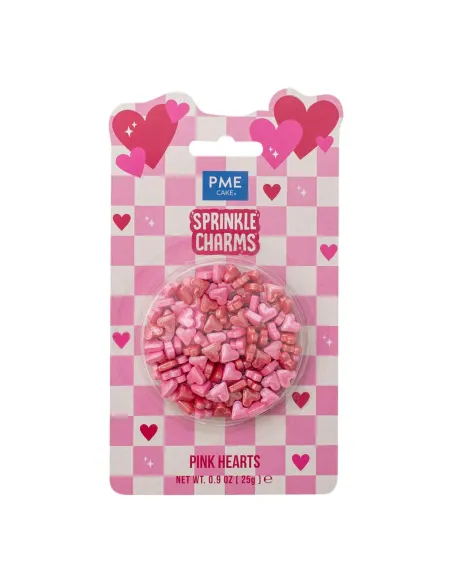 Sprinkles Corazones de azúcar rojo y rosa 25 g PME