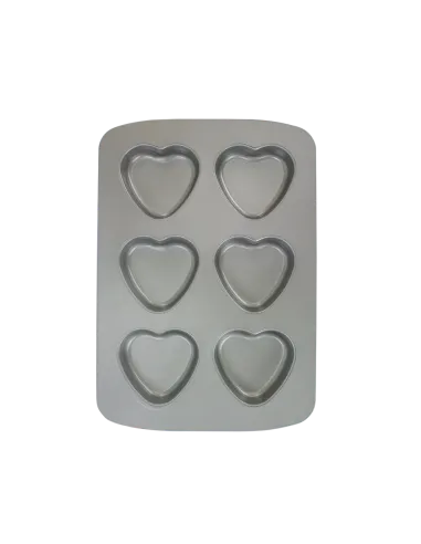 Bandeja antiadherente 6 corazones PME