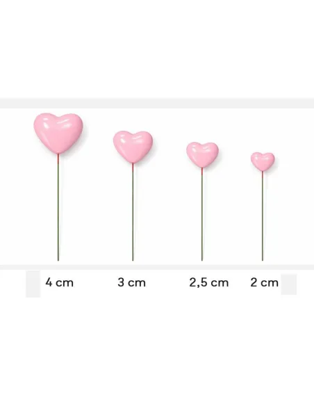 Set 20 Corazones Decorativos Rosa Azucren