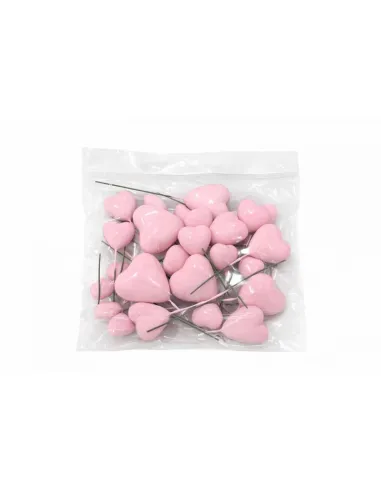 Set 20 Corazones Decorativos Rosa Azucren