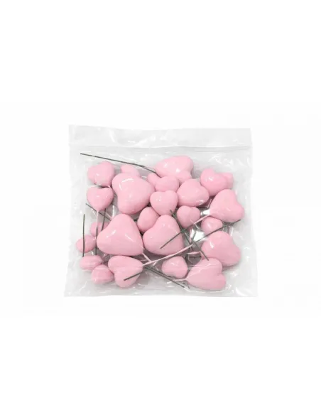 Set 20 Corazones Decorativos Rosa Azucren