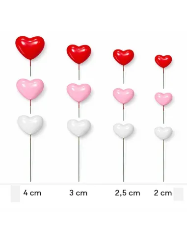 Set 32 Corazones Decorativos Rojo, Rosa y Blanco Azucren