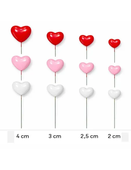Set 32 Corazones Decorativos Rojo, Rosa y Blanco Azucren