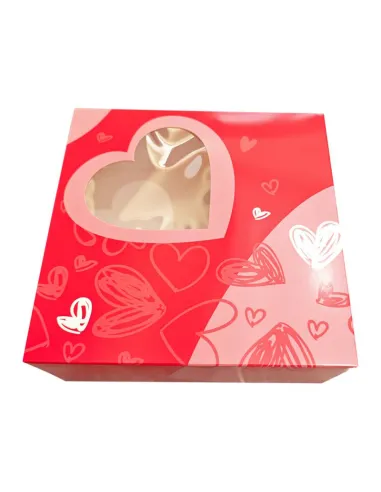 Caja corazón San Valentín 30 x 30 x 8 cm Azucren
