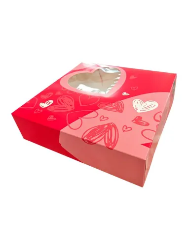 Caja corazón San Valentín 30 x 30 x 8 cm Azucren