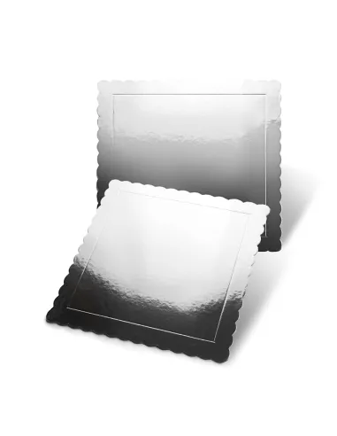 Base Cuadrada rígida Plata efecto espejo 30 cm Pastkolor