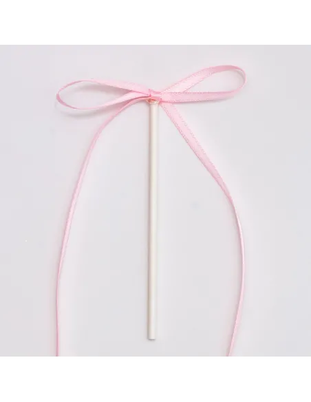 Set 8 lazos decorativos de cinta Rosa Claro PME