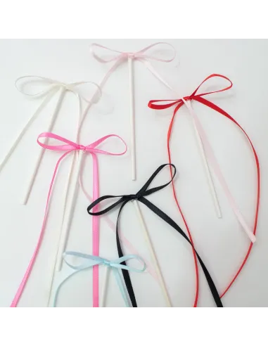 Set 8 lazos decorativos de cinta Rosa PME