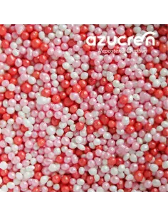 Nonpareils Rojo, Rosa y Blanco 90 g Azucren