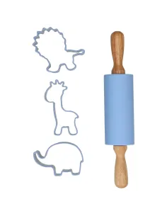 Kit de repostería para niños azul Rodillo y Cortadores Wilton 2