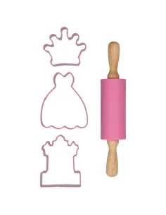 Kit de repostería para niños Rosa Rodillo y Cortadores Wilton 2