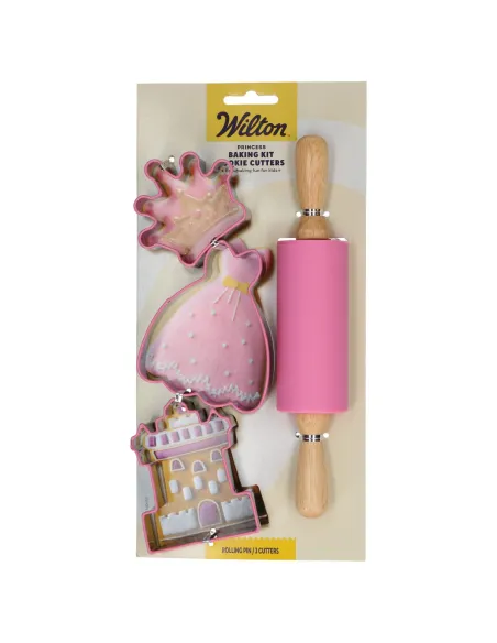 Kit de repostería para niños Rosa Rodillo y Cortadores Wilton