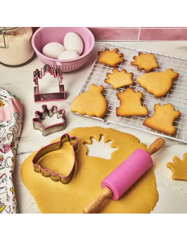 Kit de repostería para niños Rosa Rodillo y Cortadores Wilton